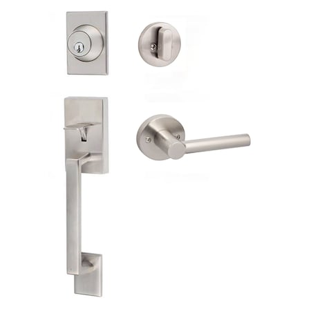 Sure-Loc Hardware Sure-Loc Hardware Koln Handleset with Round Thumb Turn, Marin Handleset Trim, Satin Nickel KN507-R-MR 15